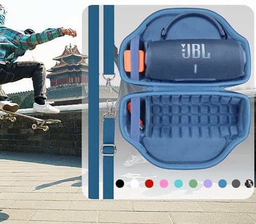 co2CREA Case for JBL Charge 6 Waterproof Portable Bluetooth Speaker  Hard Travel Case with Detachable Shoulder Strap  Black Case