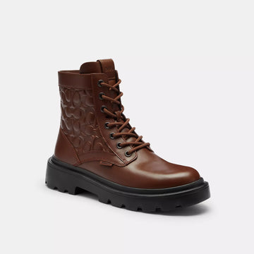 combat boot in signature leather