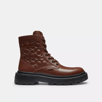combat boot in signature leather