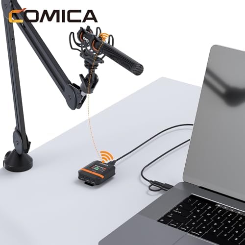 comica VM40 Combo Wireless Shotgun Microphone 2 4G Super Cardioid Polar Pattern 48kHz/32 bit Float Recording Wired/Wireless Dual Modes 32G On Board Recording Mic VM 30 Upgraded Version 