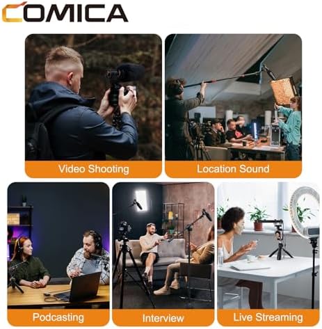 comica VM40 Combo Wireless Shotgun Microphone 2 4G Super Cardioid Polar Pattern 48kHz/32 bit Float Recording Wired/Wireless Dual Modes 32G On Board Recording Mic VM 30 Upgraded Version 
