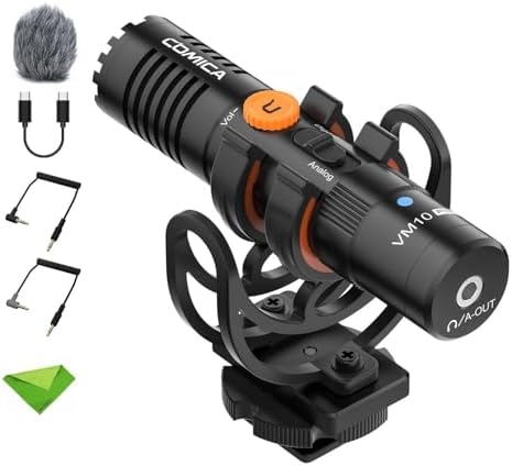 comica VM40 Combo Wireless Shotgun Microphone 2 4G Super Cardioid Polar Pattern 48kHz/32 bit Float Recording Wired/Wireless Dual Modes 32G On Board Recording Mic VM 30 Upgraded Version 