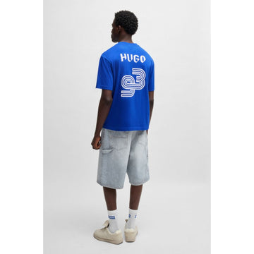 cotton jersey t shirt with football inspired prints