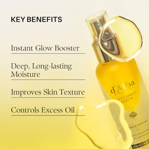 dalba Piedmont Italian White Truffle First Spray Serum  Vegan Skin Care  Light weight Face Moisturizer  Glow Serum for Radiant Skin  Non Comedogenic  All In One Mist  Korean Skin Care  3 38 fl oz  