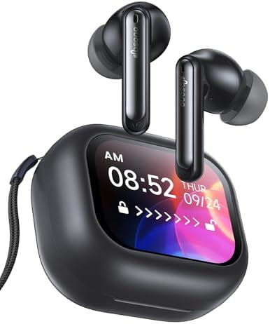 dbsono Wireless Bluetooth Earbuds  13mm Drivers Hi Fi Deep Bass  30H Playtime  Touchscreen Control  Mic for Calls  IPX5 Water Resistant  Comfortable Fit  Birthday Gifts for Adults/Teens/Men  Black