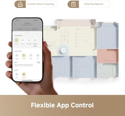 dreame D20 Plus Robot Vacuum and Mop  13 000Pa Suction  Self Emptying with 5L Dust Bag  DuoBrush for Pet Hair  LDS Mapping  App & Voice Control  Ideal for Hard Floors & Carpets  Black 