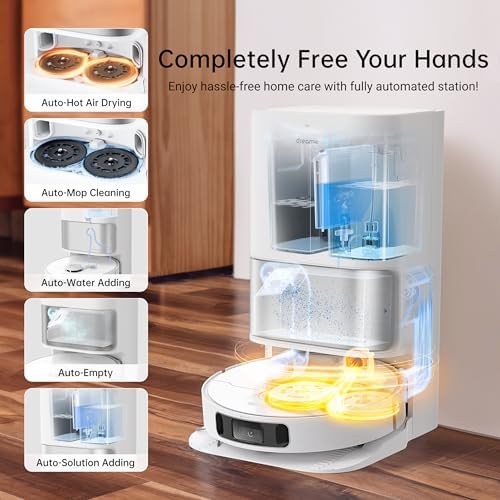 dreame L10s Ultra Robot Vacuum and Mop Combo  Auto Mop Cleaning and Drying  Self Refilling and Self Emptying Base for 60 Days of Cleaning  5300Pa Suction and AI Navigation  Compatible with Alexa