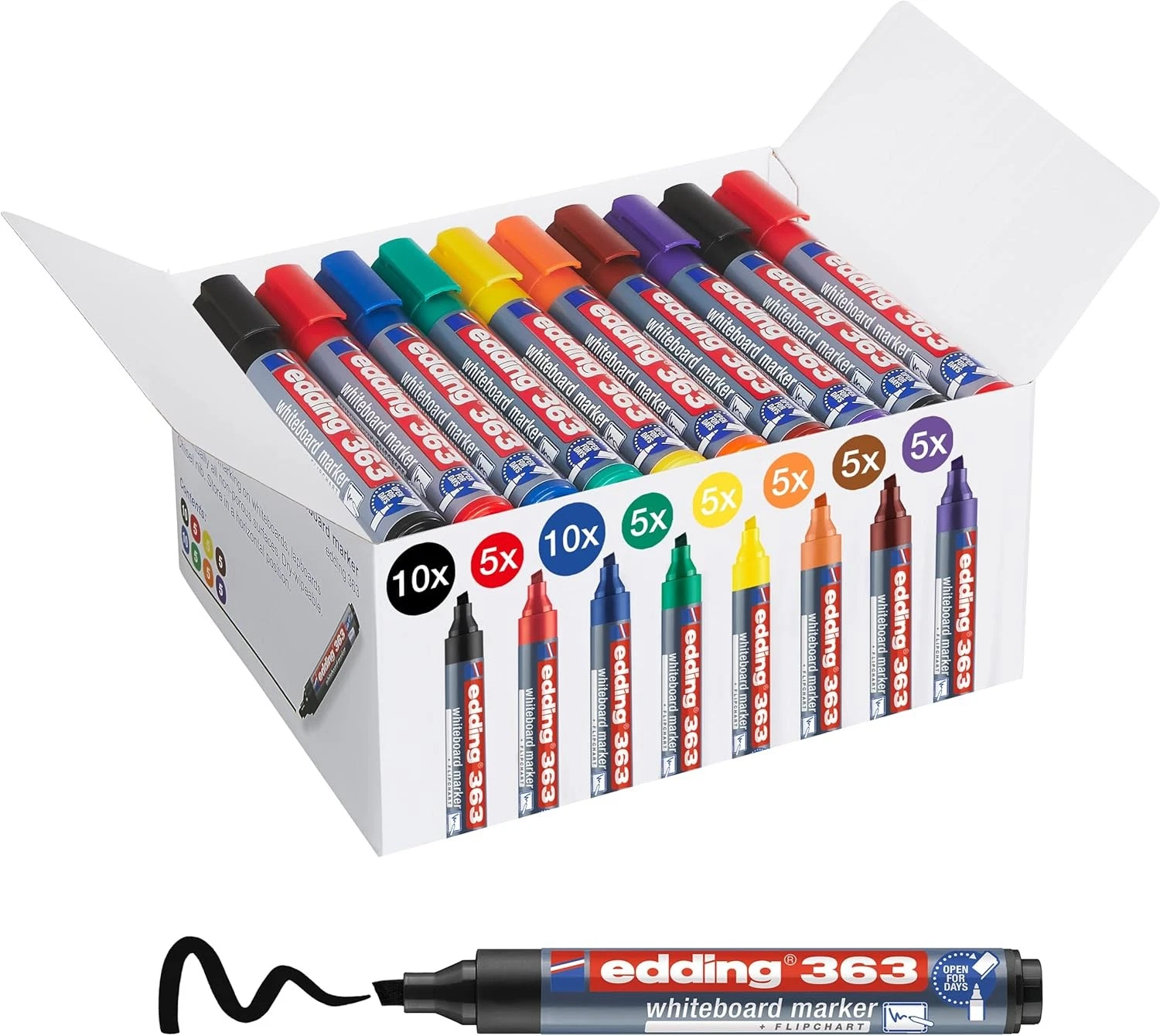 el vendedor no realiza envíos a EEUU - edding 363 whiteboard marker set   multi coloured   50 whiteboard pens   chisel