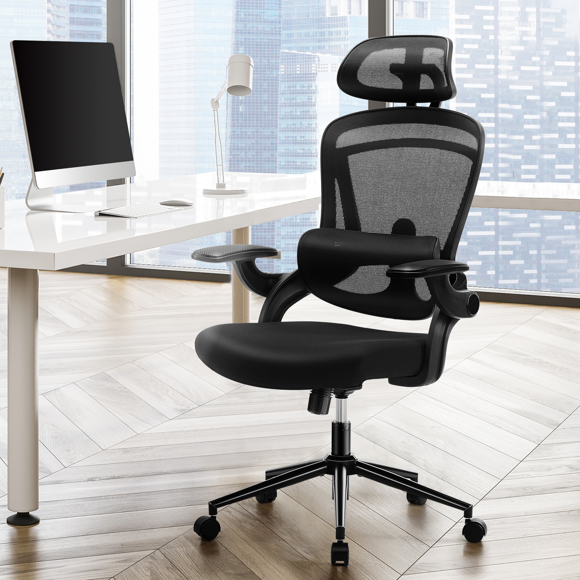 edx Ergonomic Office Chair  Mesh Computer Desk Chair with Lumbar Support  275lb  Black