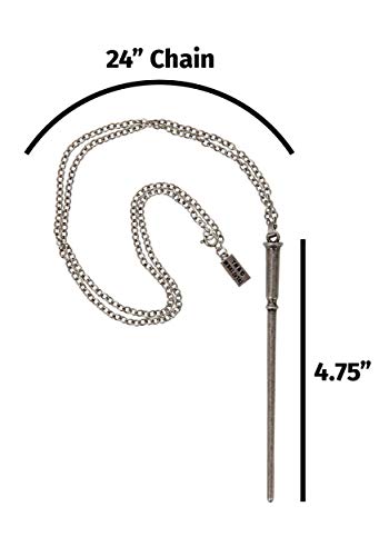 elope Tina Goldstein Wand Necklace   Silver Toned Metal Prop with Adjustable Chain  Officially Licensed