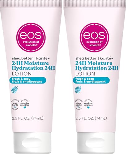 eos 24H Moisture Travel Body Lotion  Vanilla Cashmere  Travel Size Essential  Toiletries  Mini Body Lotion For Dry Skin  2 5 fl oz