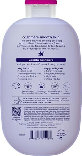 eos Body Wash  Vanilla  Moisturizing Creamy Gel Formula with Shea Butter  Glycerin  Vitamin E  pH Balanced  Sensitive Skin  Vegan  16 fl oz
