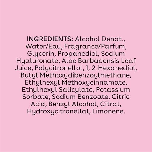 eos Cashmere Body Mist  Pomegranate Raspberry  Body Spray for Women  Hair Mist  Fruity  Moisturizing  Hyaluronic Acid  Glycerin  Vegan  Cruelty free  6 fl oz