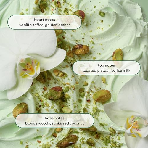 eos Cashmere Body Mist  Cr me de Pistachio  Body Spray for Women  Pistachio Perfume  Hair Mist  Moisturizing  Hyaluronic Acid  Glycerin  Vegan  Cruelty free  6 fl oz