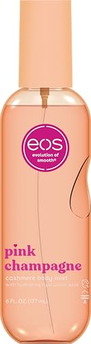 eos Cashmere Body Mist  Pink Champagne  Body Spray for Women  Hair Mist  Moisturizing  Hyaluronic Acid  Glycerin  Vegan  Cruelty free  6 fl oz