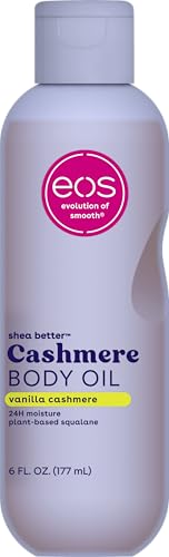 eos Cashmere Oil  Vanilla  24 Hour Moisture  Plant Based Squalane to Soothe  Soften and Smooth Dry Skin  6 fl oz