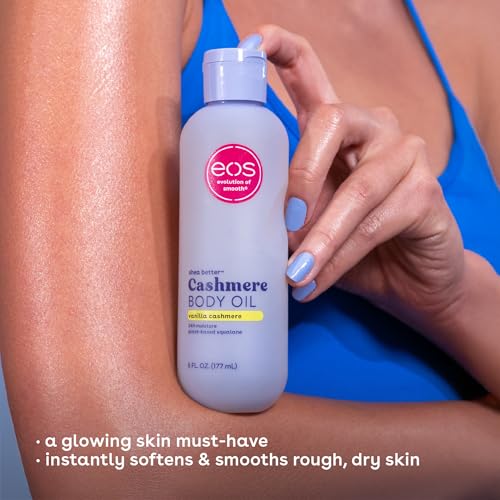 eos Cashmere Oil  Vanilla  24 Hour Moisture  Plant Based Squalane to Soothe  Soften and Smooth Dry Skin  6 fl oz