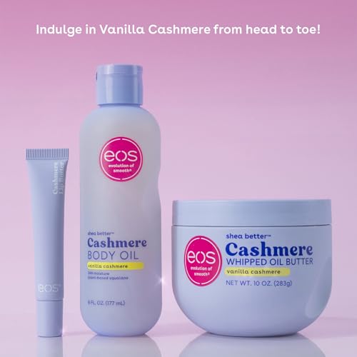 eos Cashmere Oil  Vanilla  24 Hour Moisture  Plant Based Squalane to Soothe  Soften and Smooth Dry Skin  6 fl oz