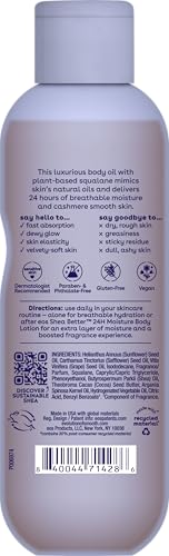 eos Cashmere Oil  Vanilla  24 Hour Moisture  Plant Based Squalane to Soothe  Soften and Smooth Dry Skin  6 fl oz