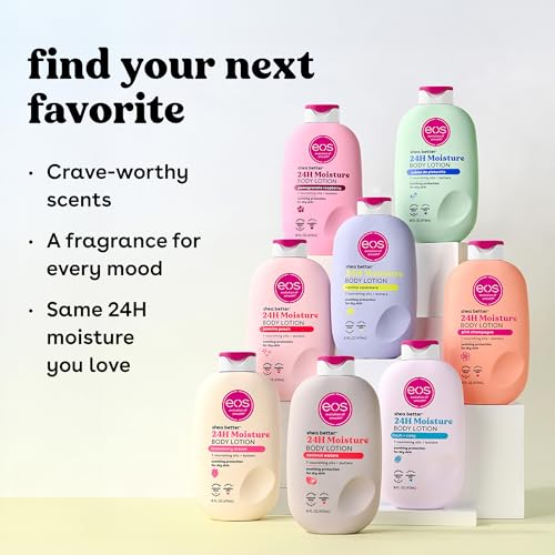 eos Shea Better Body Lotion Vanilla Cashmere  24 Hour Moisture Skin Care  Lightweight & Non Greasy  Natural Shea  Vegan  Vanilla Body Lotion  16 fl oz