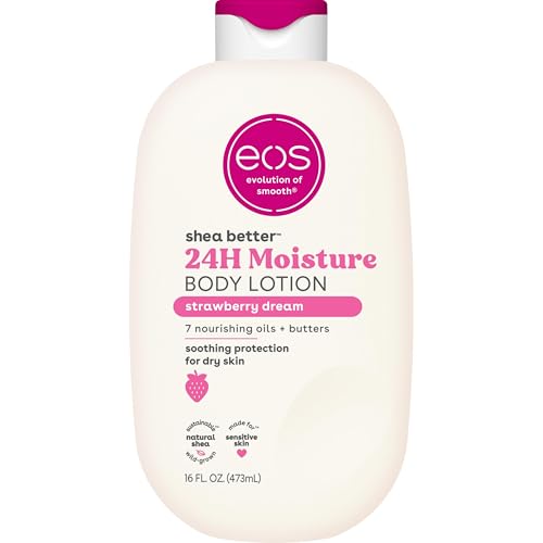 eos Shea Better Body Lotion Vanilla Cashmere  24 Hour Moisture Skin Care  Lightweight & Non Greasy  Natural Shea  Vegan  Vanilla Body Lotion  16 fl oz