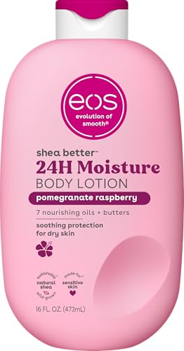 eos Shea Better Body Lotion Vanilla Cashmere  24 Hour Moisture Skin Care  Lightweight & Non Greasy  Natural Shea  Vegan  Vanilla Body Lotion  16 fl oz