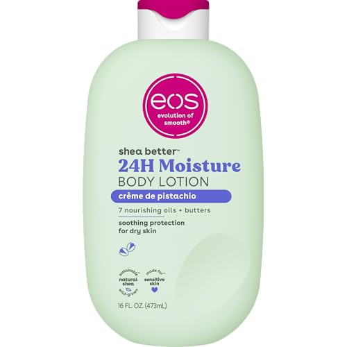 eos Shea Better Body Lotion Vanilla Cashmere  24 Hour Moisture Skin Care  Lightweight & Non Greasy  Natural Shea  Vegan  Vanilla Body Lotion  16 fl oz