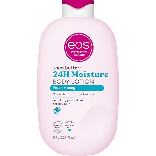 eos Shea Better Body Lotion Vanilla Cashmere  24 Hour Moisture Skin Care  Lightweight & Non Greasy  Natural Shea  Vegan  Vanilla Body Lotion  16 fl oz