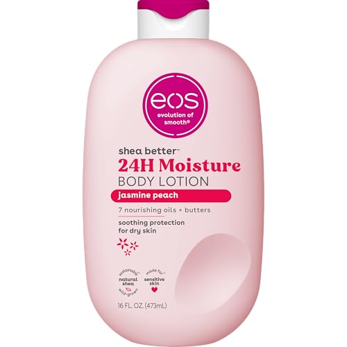 eos Shea Better Body Lotion Vanilla Cashmere  24 Hour Moisture Skin Care  Lightweight & Non Greasy  Natural Shea  Vegan  Vanilla Body Lotion  16 fl oz