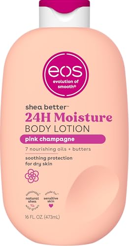 eos Shea Better Body Lotion Vanilla Cashmere  24 Hour Moisture Skin Care  Lightweight & Non Greasy  Natural Shea  Vegan  Vanilla Body Lotion  16 fl oz