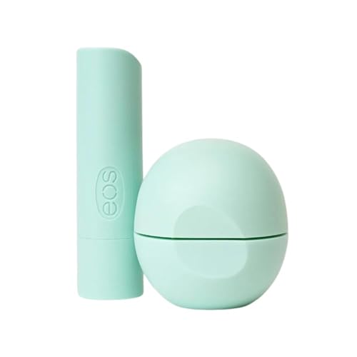 eos, Bálsamo labial de karité 100% natural, menta dulce, paquete de 2, 0.39 oz (11 g)
