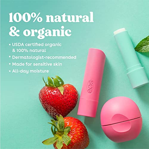 eos, Bálsamo labial de karité 100% natural, menta dulce, paquete de 2, 0.39 oz (11 g)