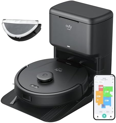 eufy Robot aspirador híbrido L60 certificado como nuevo con estación de vacío automático, tecnología de desenredado del cabello, hasta 60 días de limpieza manos libres, succión ultra fuerte de 5,000 Pa (renovado)