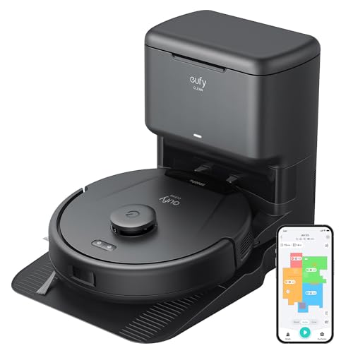 eufy L60 Robot Vacuum with Self Empty Station  Hair Detangling Technology  Up to 60 Days Hands Free Cleaning  5 000 Pa Suction  Remove Hair  Dust