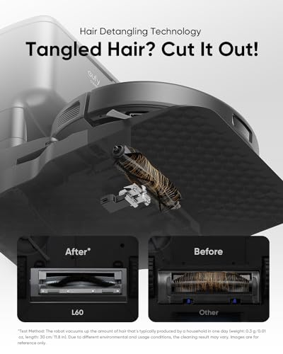 eufy L60 Robot Vacuum with Self Empty Station  Hair Detangling Technology  Up to 60 Days Hands Free Cleaning  5 000 Pa Suction  Remove Hair  Dust