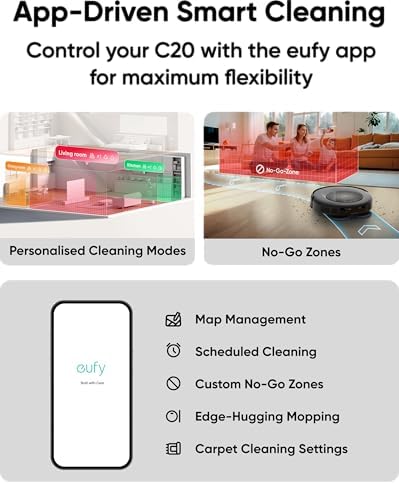 eufy Omni C20 Robot Vacuum and Mop Combo  All in One Station  Auto Mop Washing and Auto Drying for Hands Free Cleaning  7000 Pa Powerful Suction  Self Emptying  3 35 Inch