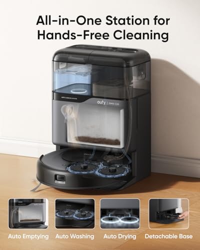 eufy Robot Vacuum Omni C20  Robot Vacuum and Mop Combo  All in One Station  Auto Mop Washing and Auto Drying for Hands Free Cleaning  7000 Pa Powerful Suction  Self Emptying  3 35 Inch Design