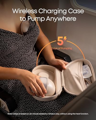 eufy Security Heated Wearable Breast Pump S1 Pro  Slim Hands Free with Industry Leading HeatFlow Tech  Wireless Charging Case  App Controlled OptiRhythm  300 mmHg Strong Suction  in Bra Use