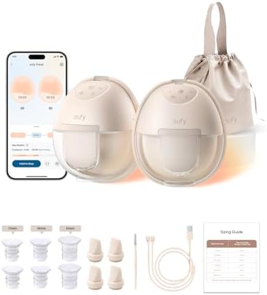 eufy Security Heated Wearable Breast Pump S1 Pro  Slim Hands Free with Industry Leading HeatFlow Tech  Wireless Charging Case  App Controlled OptiRhythm  300 mmHg Strong Suction  in Bra Use