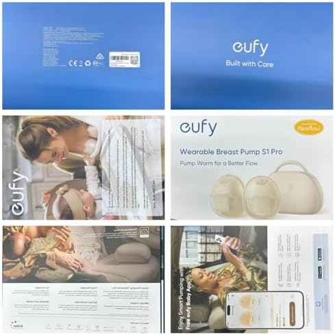 eufy Security Heated Wearable Breast Pump S1 Pro  Slim Hands Free with Industry Leading HeatFlow Tech  Wireless Charging Case  App Controlled OptiRhythm  300 mmHg Strong Suction  in Bra Use