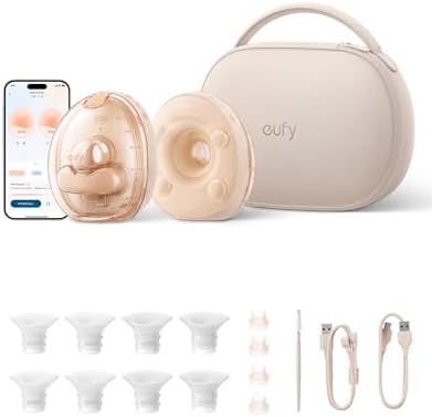 eufy Security Heated Massage Wearable Breast Pump S2 Pro  HeatFlow  Double Sealed Flange  Nipple Light  DIY Rhythm  Full Milk & Leak Alert  Wireless Charging Case  7 Day Battery  App Control