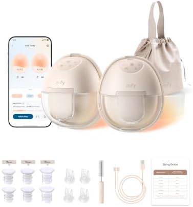 eufy Security Heated Massage Wearable Breast Pump S2 Pro  HeatFlow  Double Sealed Flange  Nipple Light  DIY Rhythm  Full Milk & Leak Alert  Wireless Charging Case  7 Day Battery  App Control