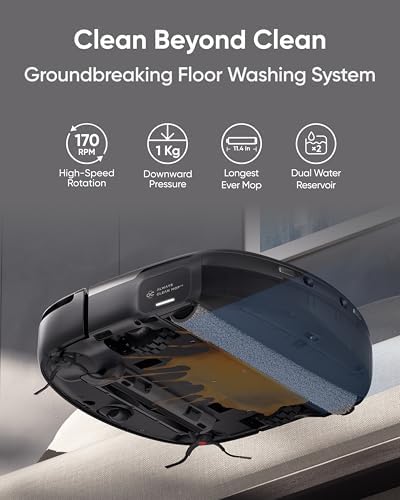 eufy  Like New  Robot Vacuum Omni C20  Robot Vacuum and Mop Combo  Self Emptying  Auto Mop Washing and Auto Drying for Hands Free Cleaning  7000 Pa Powerful Suction  Renewed