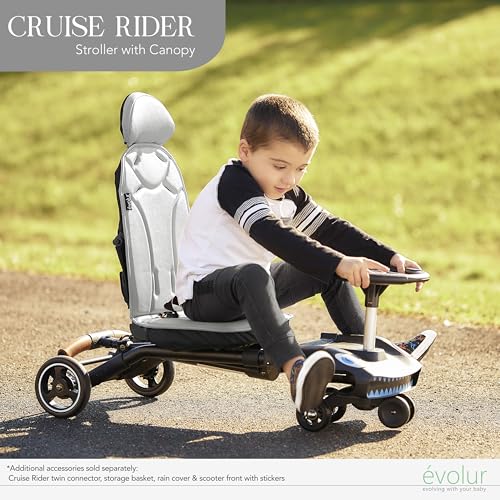 evolur Cruise Rider Stroller with Canopy  Lightweight Umbrella Stroller with Compact Fold  Easy to Carry Travel Stroller   Koala Gray