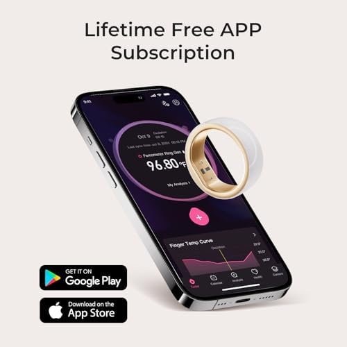 femometer Smart Ring Gen2 Ceramic   Sleep  Heart Rate & Cycle Monitoring with Free Subscription   Womens Health & Fertility Tracker with BBT Technology   Size Before You Buy   Size 9