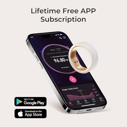 femometer Smart Ring Gen2 Ceramic   Sleep  Heart Rate & Cycle Monitoring with Free Subscription   Womens Health & Fertility Tracker with BBT Technology   Size Before You Buy   Size 9