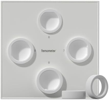 femometer Smart Ring Gen2 Ceramic   Sleep  Heart Rate & Cycle Monitoring with Free Subscription   Womens Health & Fertility Tracker with BBT Technology   Size Before You Buy   Size 9