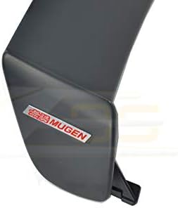 for 1996 2000 Honda Civic 2Dr Coupe   Mugen Style JDM ABS Plastic Primer Black Rear Trunk Lid Wing Spoiler with Mugen Red Emblem Pair