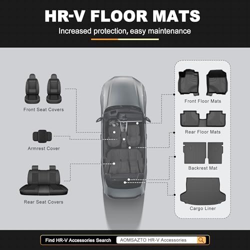 for HRV Floor Mats  All Weather Floor Mats & Cargo Liner Custom Fit 2023 2026 2027 Honda HRV  Include Hybrid  & Acura ADX 2025 2026  Anti Skid 1st & 2nd Row & Trunk Mat for HR V Accessories
