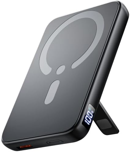 for Magsafe Portable Charger  12000mAh Wireless Magnetic Power Bank with Stand& PD 20W Fast Charging  for Magsafe Battery Pack Compatible with iPhone 17/16/15/14/13 Series Powerbank for Travel Cruise